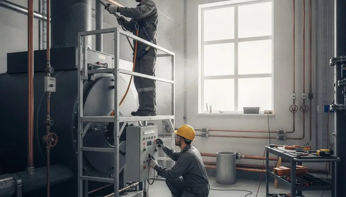 Boiler repair technician servicing a home in Kissimmee, FL for On Call Plumbers