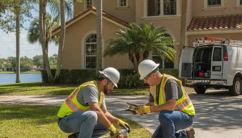 Kissimmee, FL plumber repairing a sink leak for residential plumbing service