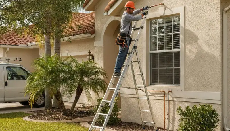 Plumber repairing sink in Kissimmee, FL for plumbing repair service