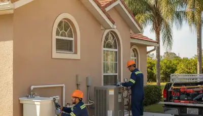 Plumber repairing a leak in Kissimmee, FL for local plumbing repair service