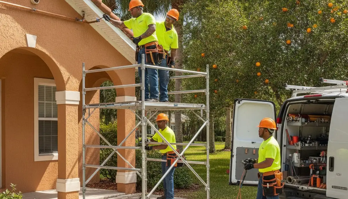 Plumber repairing a leak in Kissimmee, FL for residential plumbing service