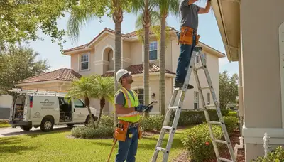 Kissimmee, FL plumbing repair technician fixing a residential pipe leak with professional tools