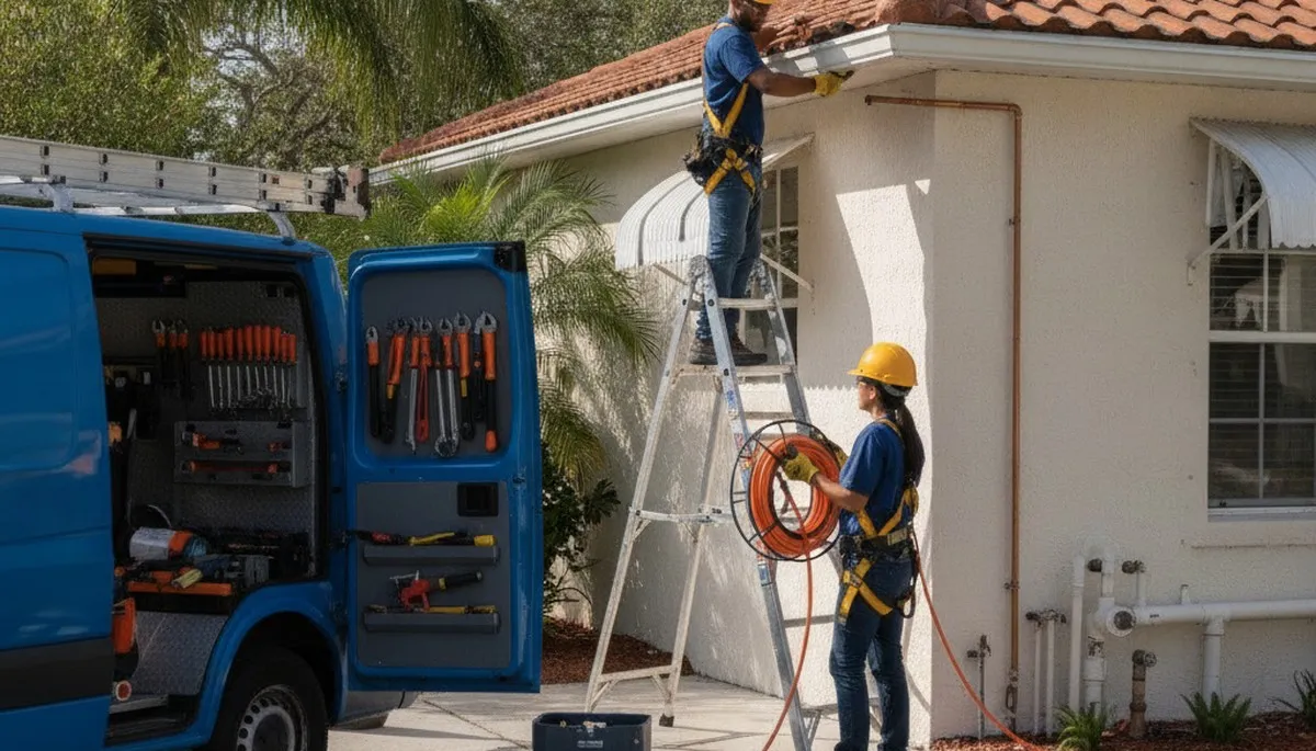 Plumber repairing pipes in Kissimmee, FL for plumbing repair service