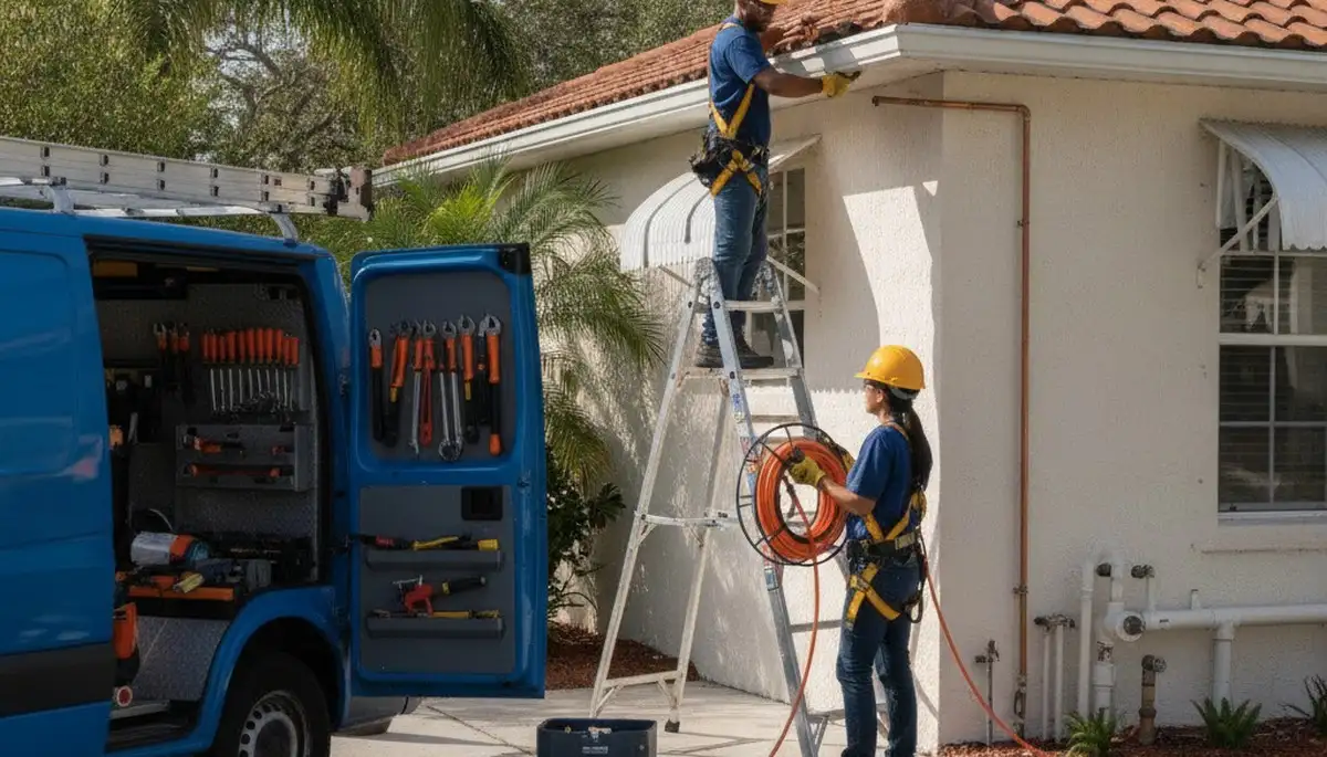 Plumber repairing pipes in Kissimmee, FL for plumbing repair service