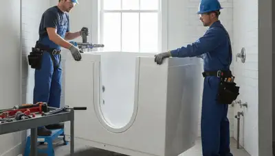 Walk-in tub installation for Kissimmee, FL homes by On Call Plumbers for safer bathing